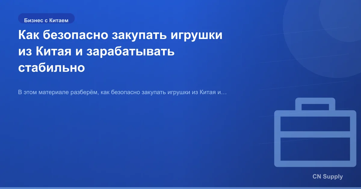 Как безопасно закупать игрушки из Китая и зарабатывать стабильно