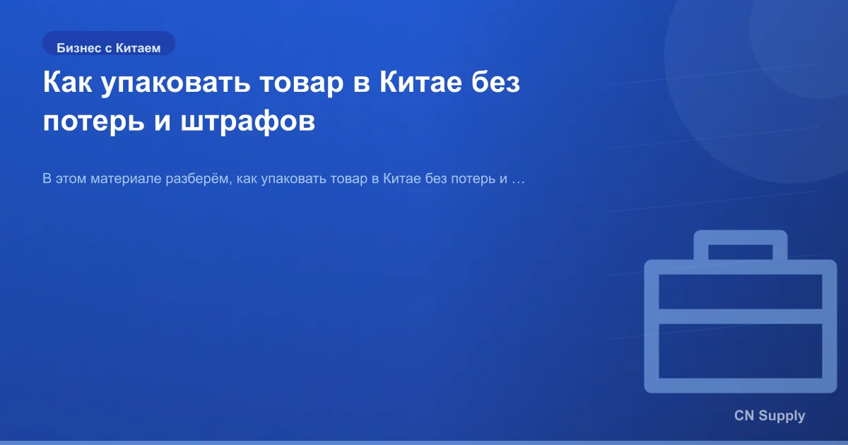 Как упаковать товар в Китае без потерь и штрафов