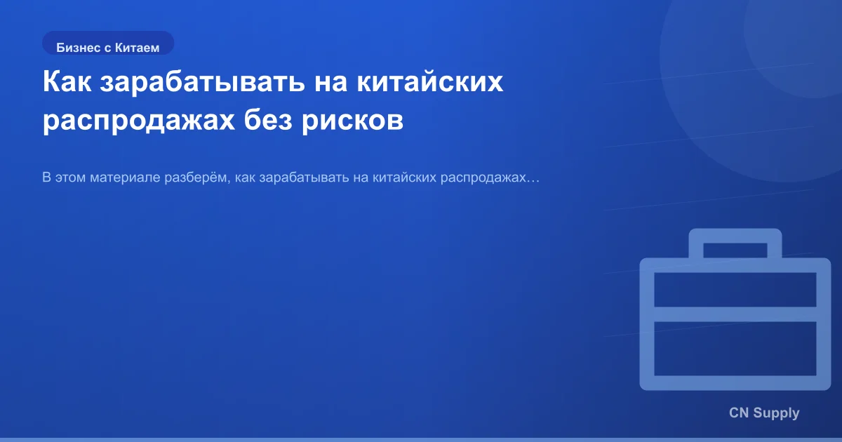 Как зарабатывать на китайских распродажах без рисков